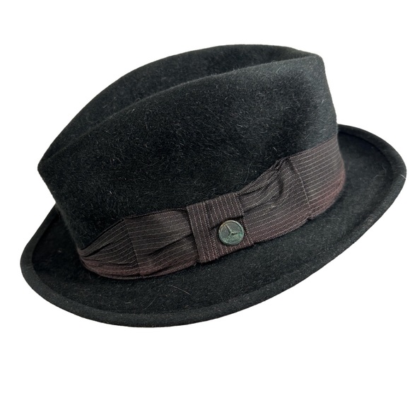 Stevens Other - Vintage Steven’s Fedora black fur antique short brim hat formal